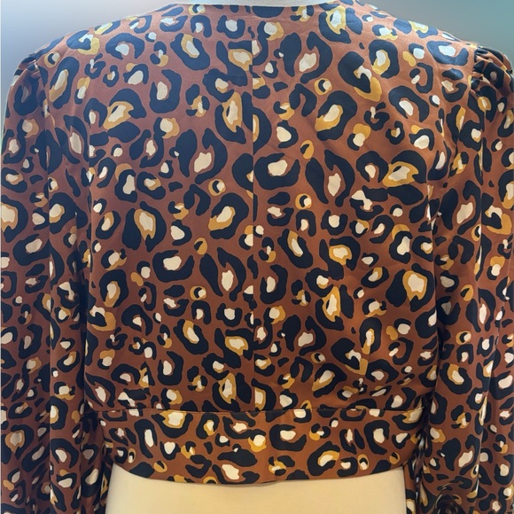 Express x Lady Gang Leopard Print Tie Top Size L - Picture 3 of 8